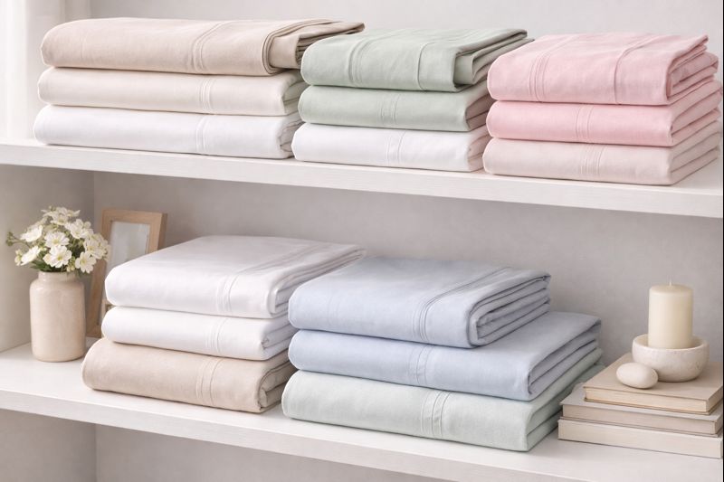 Premium Bed Linens & Sheets 100% Cotton 30s-40s Yarn Count 80-180 GSM Export from India - High Quality Cotton Bedding for Hotels & Households