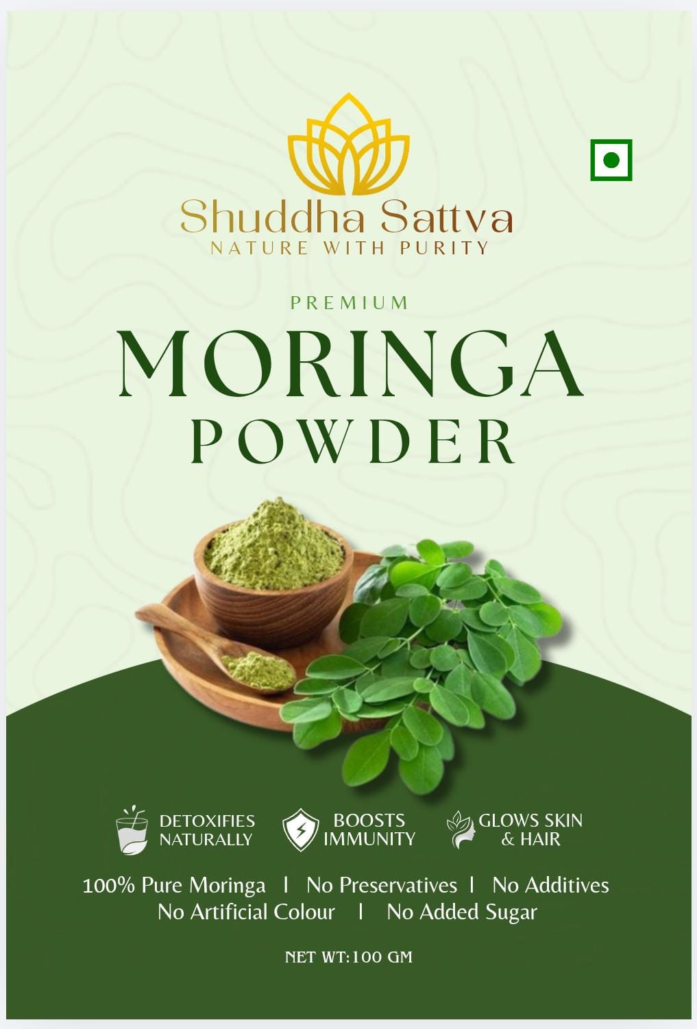 Moringa Powder Export from India - Nature's Multivitamin - Iron Calcium Vitamins - FSSAI Certified Dehydrated Herbal Powder